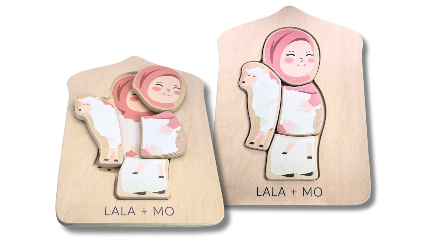 hijab muslim wooden kids puzzles Muslim girl, Muslim boy, Prayer Rug, and Masjid/Mosque