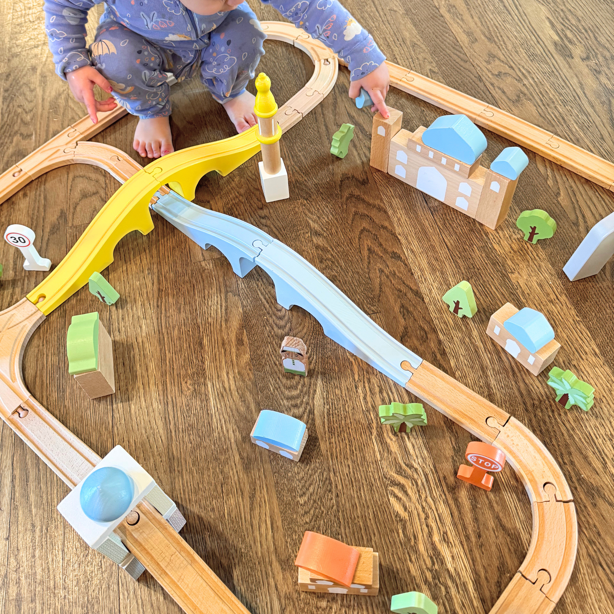 All Aboard! The Little Muslim Town Wooden Train Set