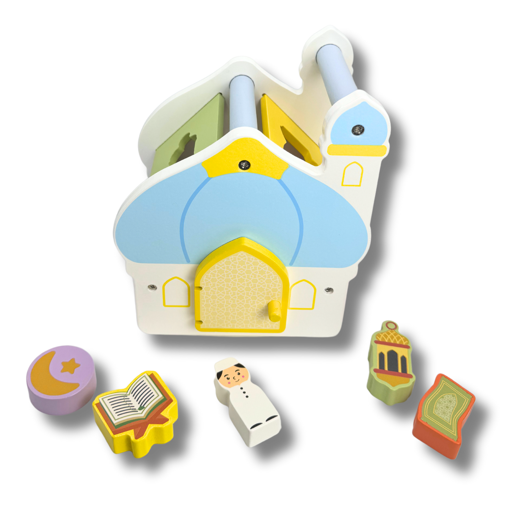 muslim kids mosque masjid wooden toy shape sorter islamic symbols