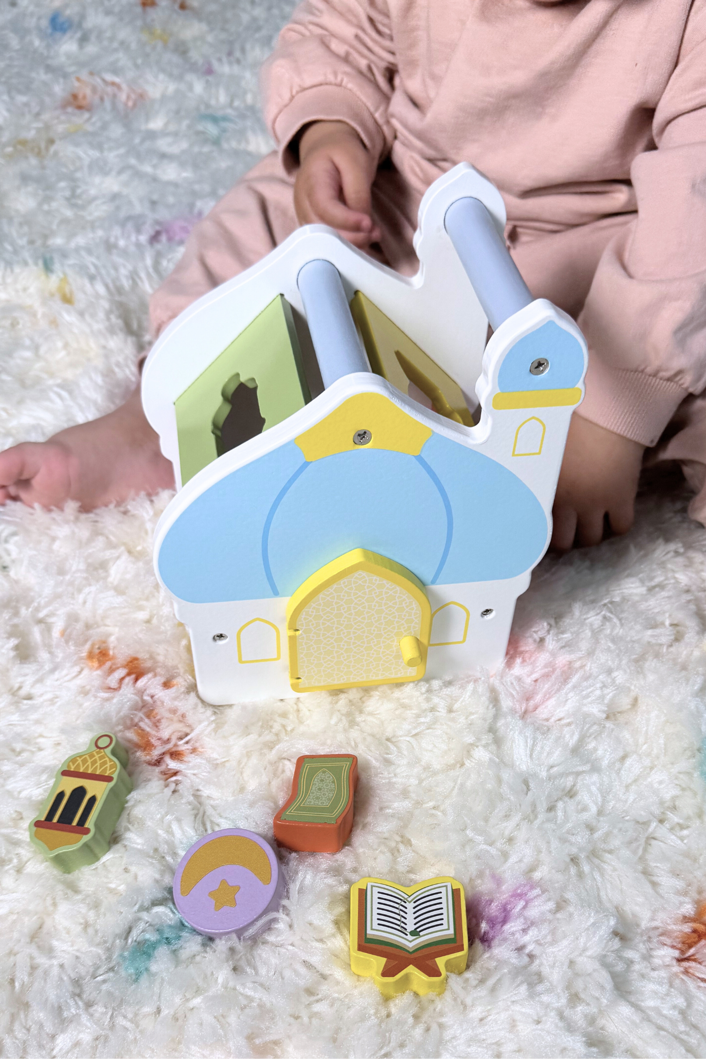 masjid mosque wooden toy shape sorter